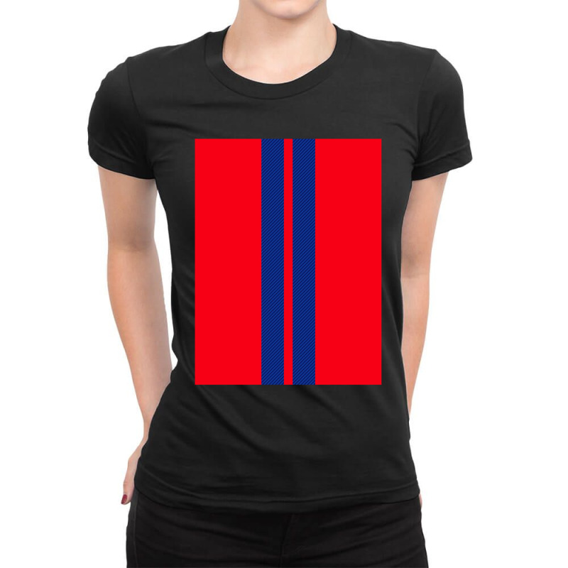 Detroit City Edition Basketball Red Blue Racing Stripes 2019 1 Ladies Fitted T-Shirt by JudithPlagmann | Artistshot