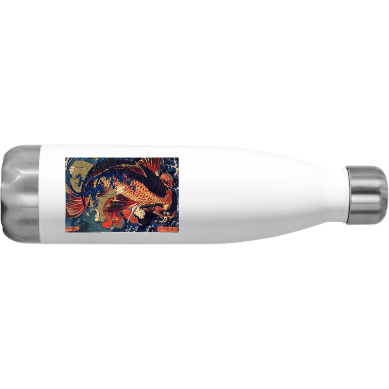 Fighting The Giant Carp Japanese Tshirt Stainless Steel Water Bottle | Artistshot