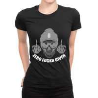 Hot Trend Zero Fucks Given Skull Bandana Men Middle Ladies Fitted T-shirt | Artistshot