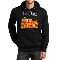 Hello Fall Owls In Car Autunm T  Shirt Owls Hello Fall   Owls In Car P Unisex Hoodie | Artistshot