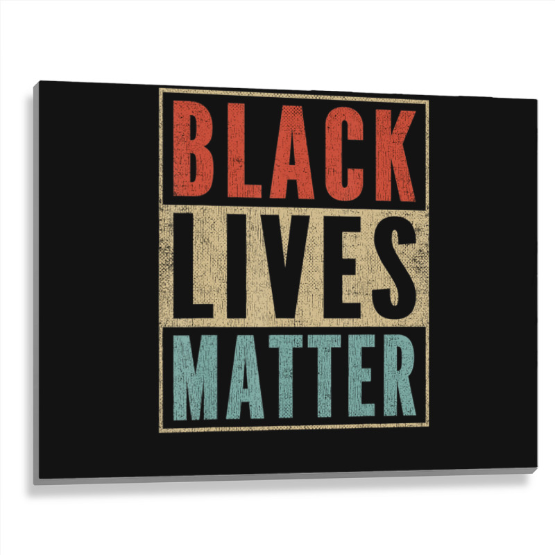 Vintage Black Lives Matter Retro 70s 80s Style Blm Metal Print Horizontal | Artistshot