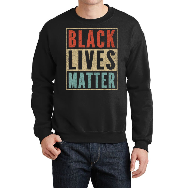 Vintage Black Lives Matter Retro 70s 80s Style Blm Crewneck Sweatshirt | Artistshot