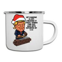 Donald Trump Santa Claus Funny Christmas Build The Wall   Green Camper Cup | Artistshot