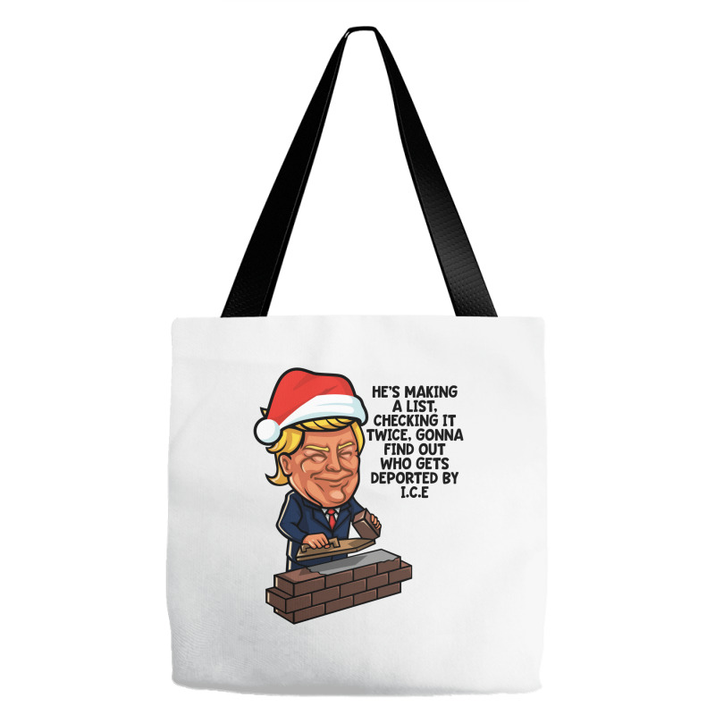 Donald Trump Santa Claus Funny Christmas Build The Wall   Green Tote Bags | Artistshot