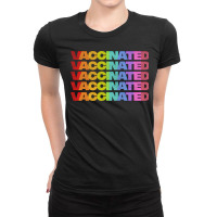 Vaccinated Retro Style Typography Design Ladies Fitted T-shirt | Artistshot