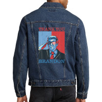 Thank You Brandon Usa Flag Glasses Men Denim Jacket | Artistshot