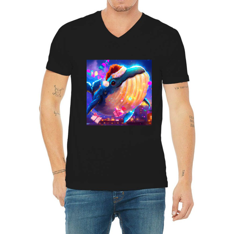 Hot Trend Cute Humpback Whale Drawing V-neck Tee | Artistshot