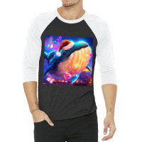 Hot Trend Cute Humpback Whale Drawing 3/4 Sleeve Shirt | Artistshot