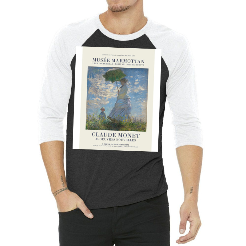 Claude Monet   Woman With A Parasol   Madame Monet And Her Son 3/4 Sleeve Shirt by toufieenteksd | Artistshot