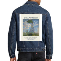 Claude Monet   Woman With A Parasol   Madame Monet And Her Son Men Denim Jacket | Artistshot