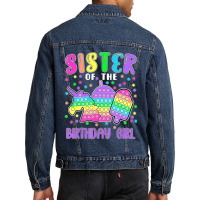 Limited Edition Let's Pop-it Sister Of The Birthday Girl Pop-it Men Denim Jacket | Artistshot