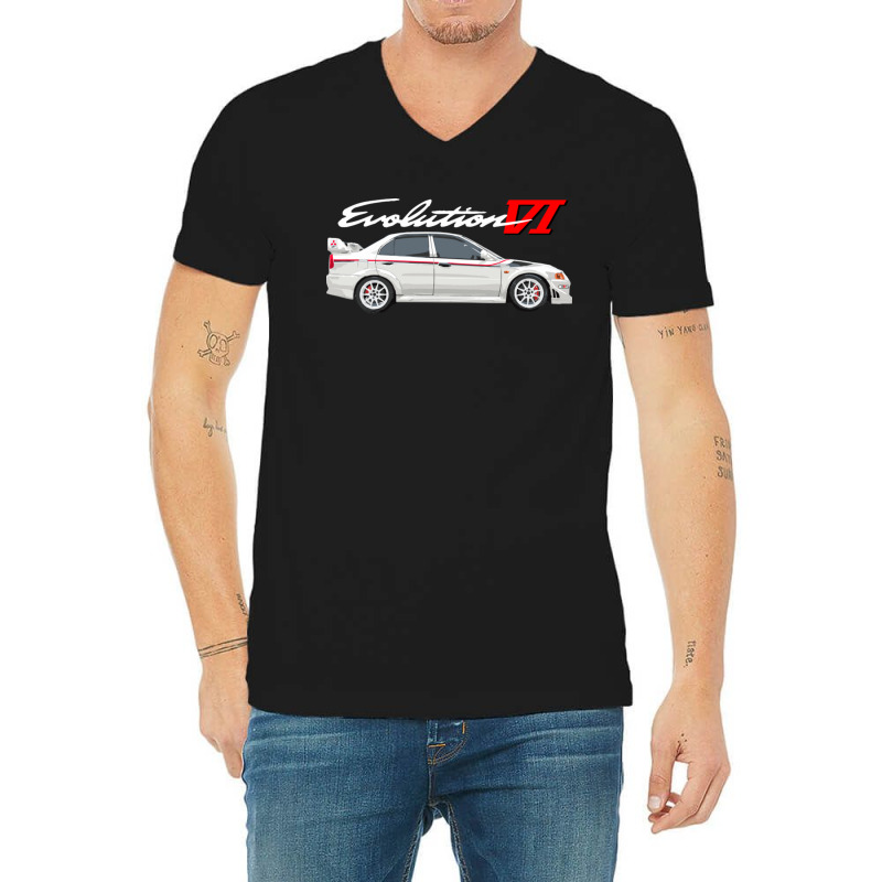 Tommi Makinen Evo 6 White V-Neck Tee by ArlenMadera | Artistshot