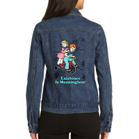 Existence Is Meaningless! Nihilist Statement Tee Ladies Denim Jacket | Artistshot