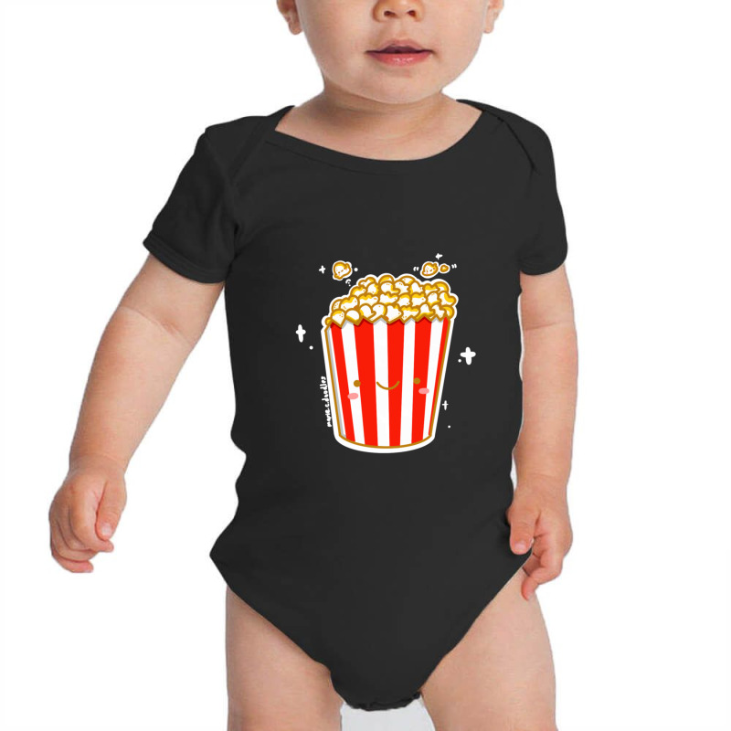 Kawaii Cinema Snacks Salty Sweet Caramel Popcorn Sticker Baby Bodysuit | Artistshot