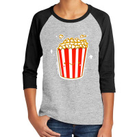 Kawaii Cinema Snacks Salty Sweet Caramel Popcorn Sticker Youth 3/4 Sleeve | Artistshot