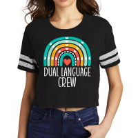 Dual Language Crew Rainbow Bilingual Teacher Dual Language Scorecard Crop Tee | Artistshot