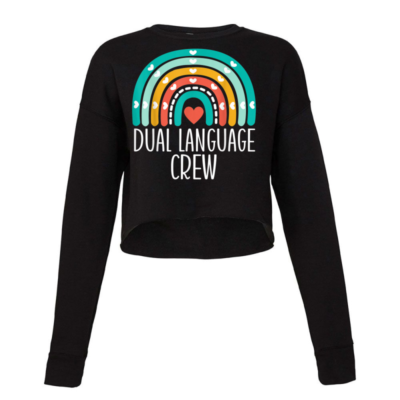 Dual Language Crew Rainbow Bilingual Teacher Dual Language Cropped Sweater by JoshuaDavidRocoe | Artistshot