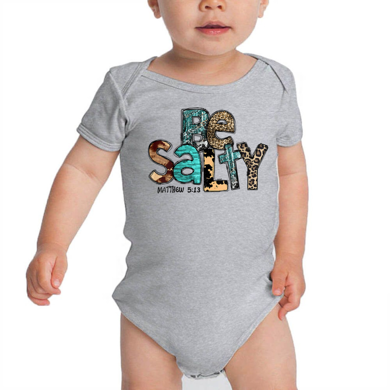 Womens Leopard Jesus Cross Be Salty Turquoise Christian Religious V Ne Baby Bodysuit | Artistshot