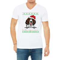 Merry Woofmas English Springer Spaniel Christmas Dog Lovers T Shirt V-neck Tee | Artistshot