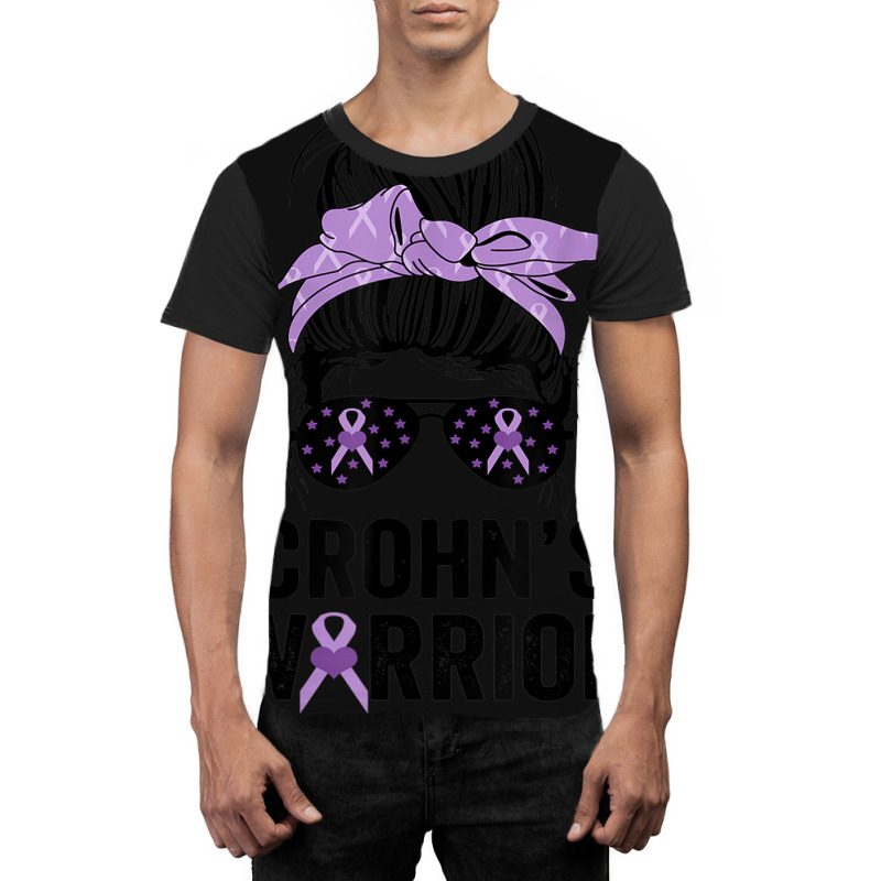 Crohn's Awareness Month Crohn's Warrior Purple Ribbon Womens Graphic T-shirt | Artistshot