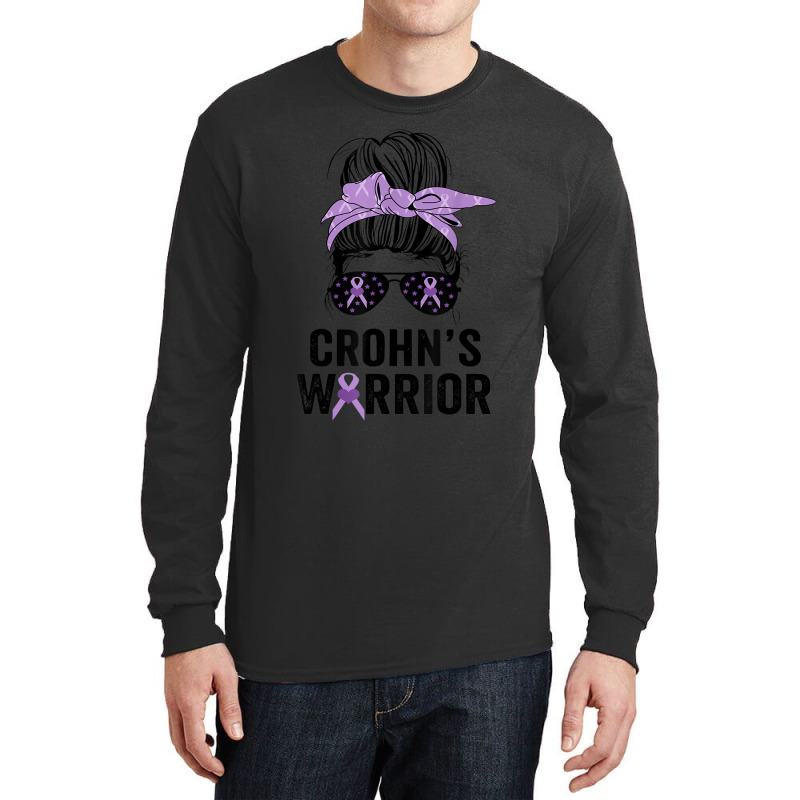 Crohn's Awareness Month Crohn's Warrior Purple Ribbon Womens Long Sleeve Shirts | Artistshot