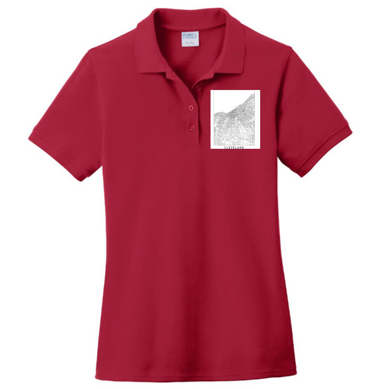 Cleveland White Map Ladies Polo Shirt by toufieenteksd | Artistshot