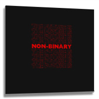 The Future Is Non Binary Gender Identity Genderqueer Metal Print Square | Artistshot