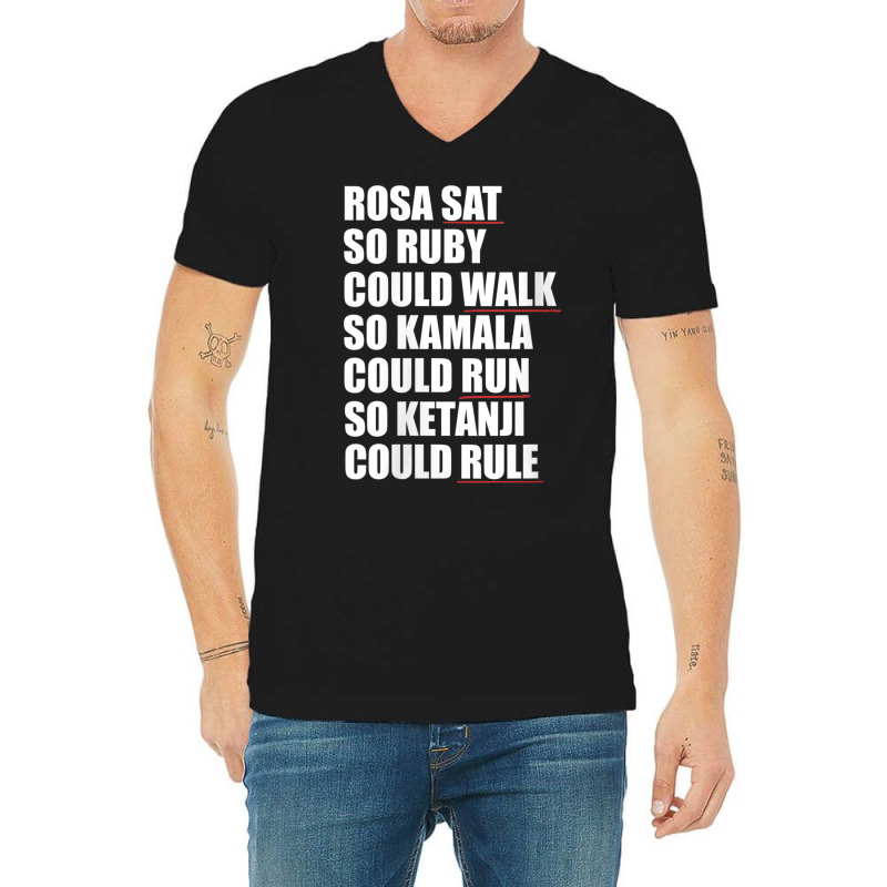 Womens Rosa Sat Ruby Walk Kamala Run So Ketanji Could Rule Kbj Meme V V-neck Tee | Artistshot