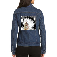 Girl Licking Ice Cream Ladies Denim Jacket | Artistshot