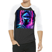 Fille Cyberpunk Fonds Dcran Cyberpunk 4k Oeuvre Cyberpunk Art Conceptu 3/4 Sleeve Shirt | Artistshot