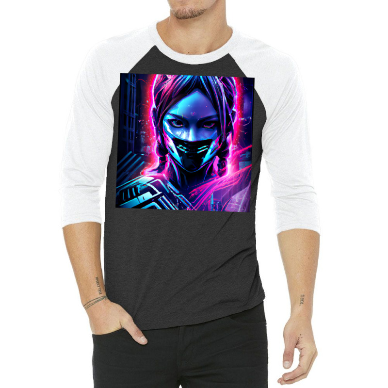 Fille Cyberpunk Fonds Dcran Cyberpunk 4k Oeuvre Cyberpunk Art Conceptu 3/4 Sleeve Shirt | Artistshot