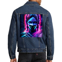 Fille Cyberpunk Fonds Dcran Cyberpunk 4k Oeuvre Cyberpunk Art Conceptu Men Denim Jacket | Artistshot