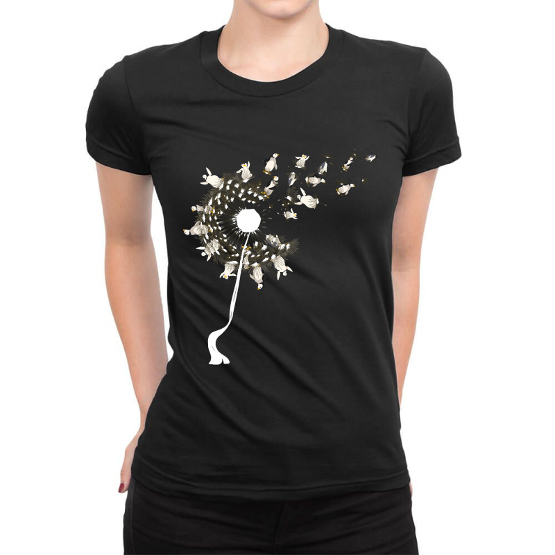 Trending Dandelion Flower Antarctica Animal Funny Penguin Ladies Fitted T-Shirt by Ledford Leslie | Artistshot