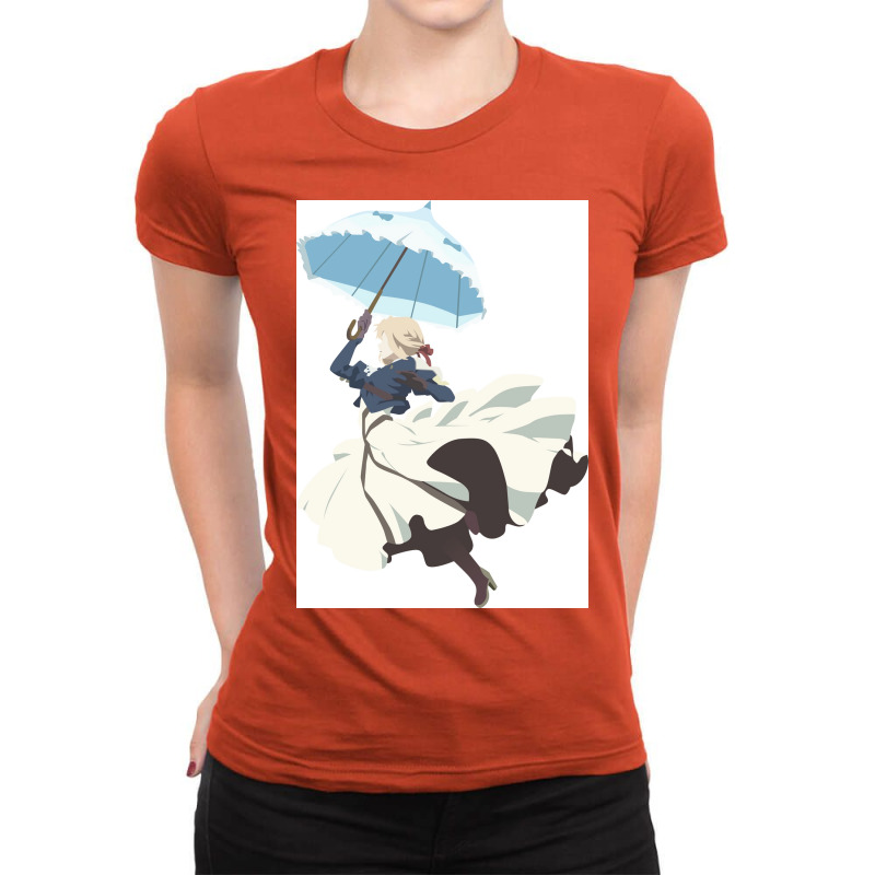 Violet Evergarden Parasol Minimalist Art Poster Ladies Fitted T-Shirt by usienerivady | Artistshot