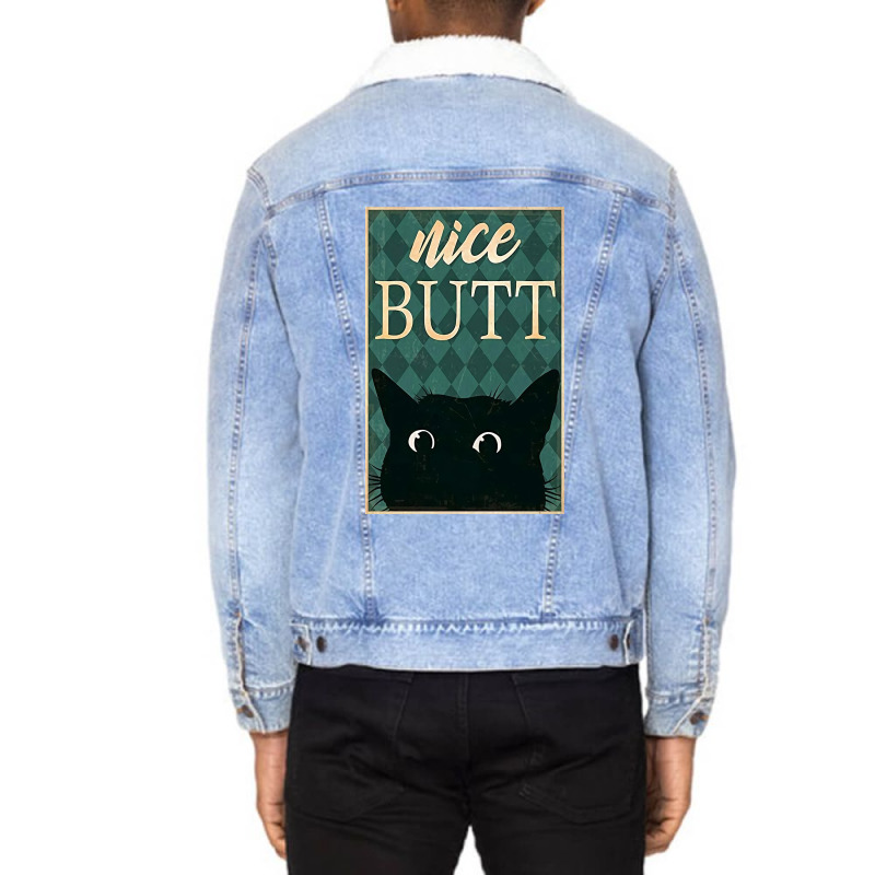 Nice Cat Unisex Sherpa-Lined Denim Jacket by Woljo | Artistshot