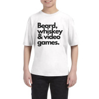 Beard, Whiskey   Video Games  Manly Whiskey Drinker Youth Tee | Artistshot