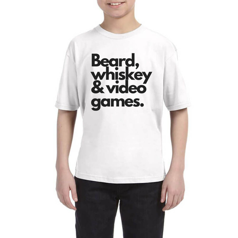 Beard, Whiskey   Video Games  Manly Whiskey Drinker Youth Tee | Artistshot