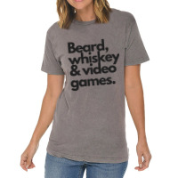 Beard, Whiskey   Video Games  Manly Whiskey Drinker Vintage T-shirt | Artistshot