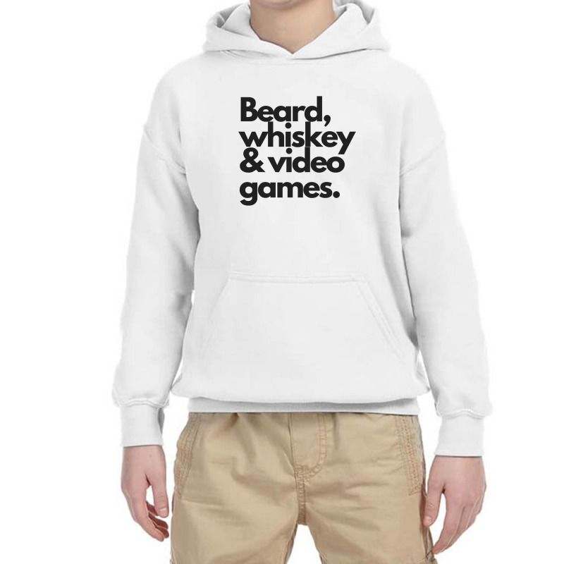 Beard, Whiskey   Video Games  Manly Whiskey Drinker Youth Hoodie | Artistshot