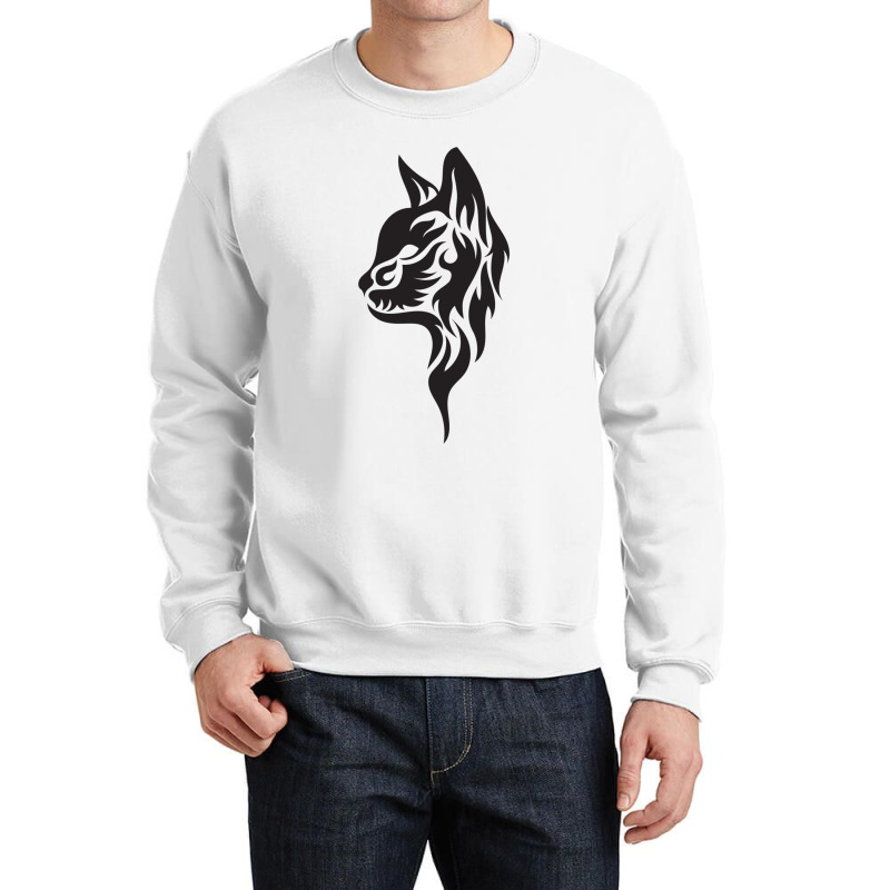 Funny Cat In Lotus Tattoo Crewneck Sweatshirt | Artistshot