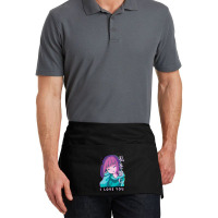 Hate Me I Love You Aesthetic Vaporwave Anime Girl Hentaii Waist Apron | Artistshot