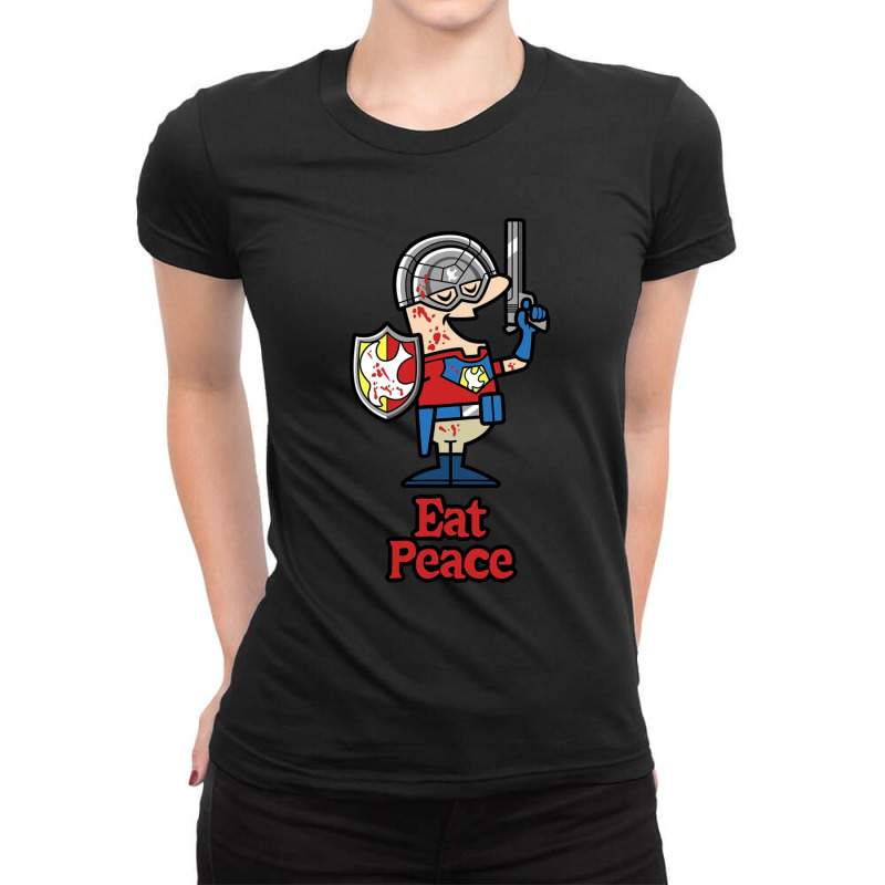 Eat Peace Funny Peacemaker Ladies Fitted T-shirt | Artistshot