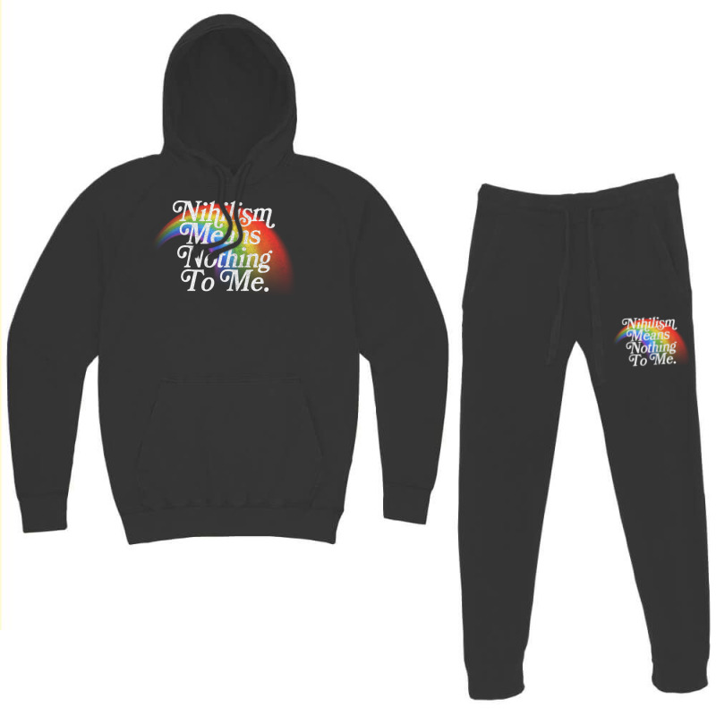 Nihilism Means Nothing To Me Vintage Style Faded Rainbow Design Hoodie & Jogger set by JemmaLyna | Artistshot