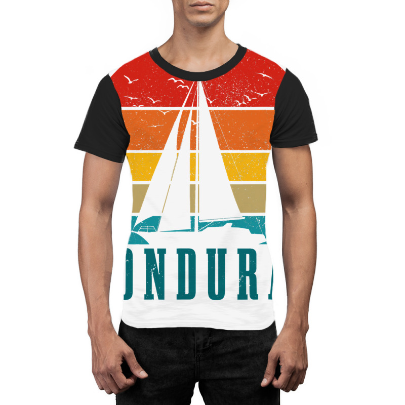 Honduras Vintage Sailing Boat Sailor Souvenir Graphic T-shirt | Artistshot