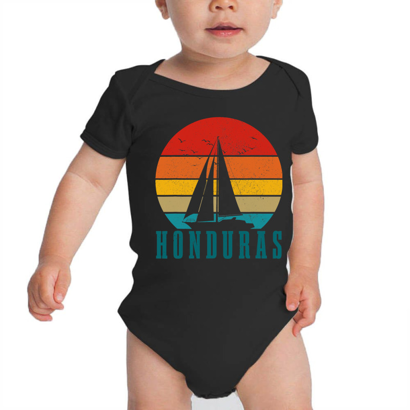 Honduras Vintage Sailing Boat Sailor Souvenir Baby Bodysuit | Artistshot