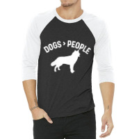 Womens Alaskan Malamute Dogs Greater Better Than People Funny Cute V N 3/4 Sleeve Shirt | Artistshot