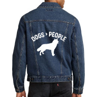 Womens Alaskan Malamute Dogs Greater Better Than People Funny Cute V N Men Denim Jacket | Artistshot