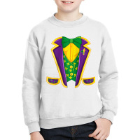 Mardi Gras Tuxedo Vest Costume Funny Carnival Parade Design Raglan Bas Youth Sweatshirt | Artistshot