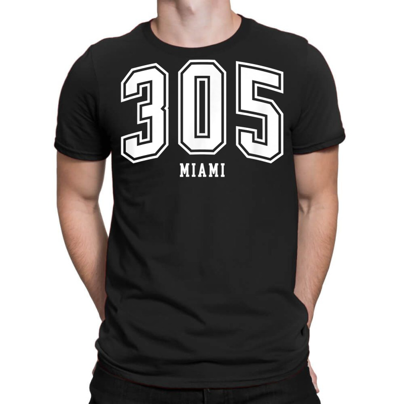 305 Miami Fl Arched Athletic Design T Shirt T-shirt | Artistshot