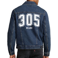 305 Miami Fl Arched Athletic Design T Shirt Men Denim Jacket | Artistshot